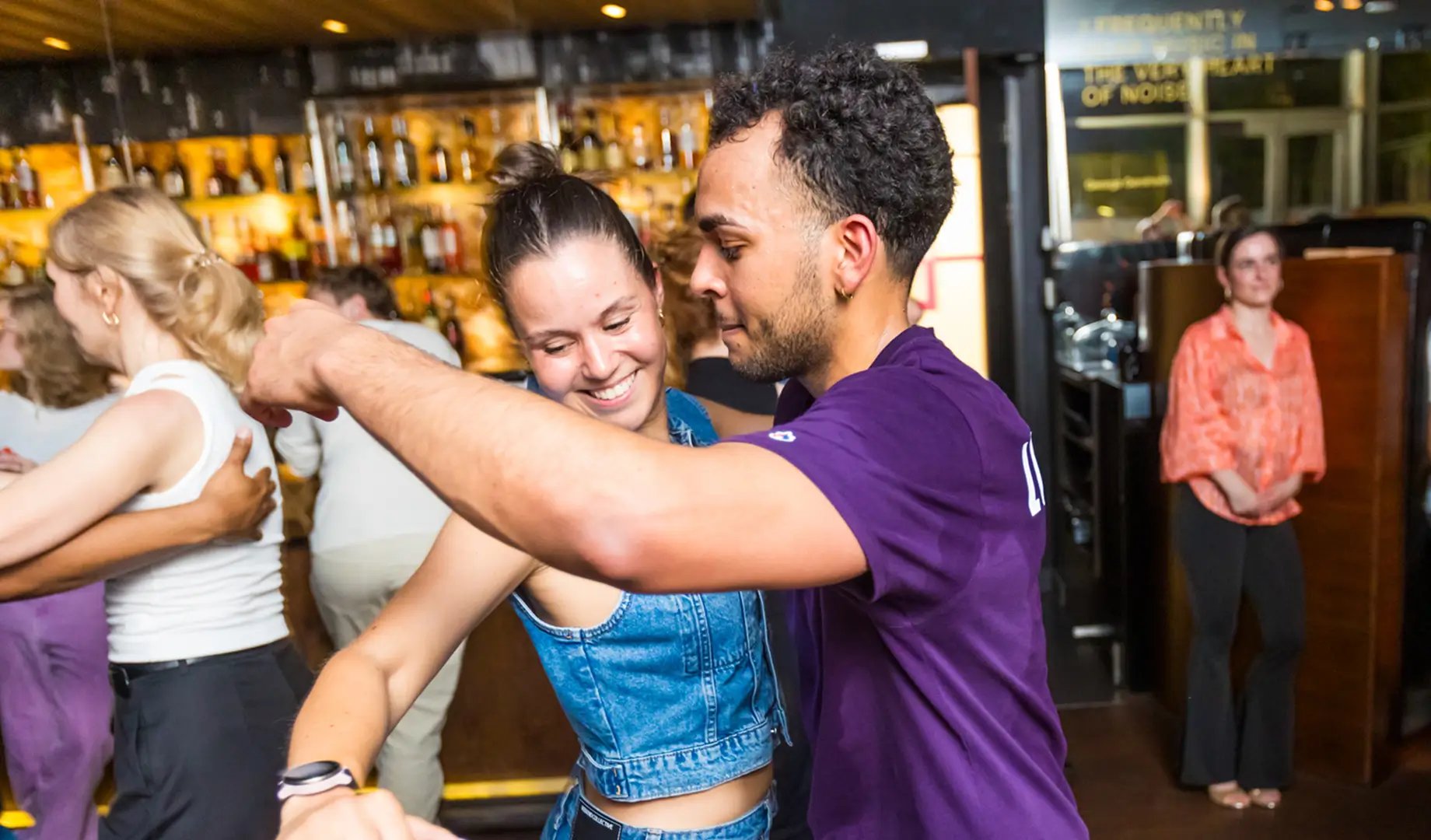 Salsa dancers performing at Armada Movement in Amsterdam